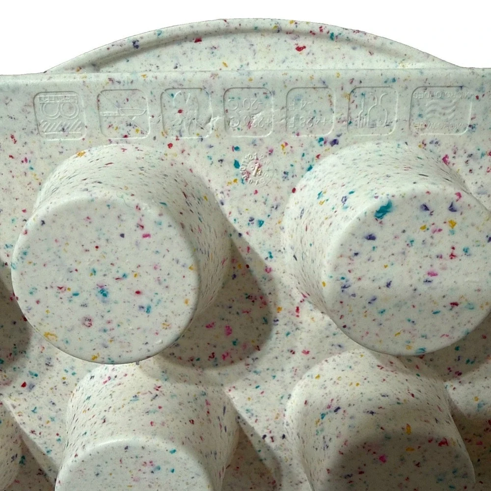 Trudeau Structured Silicone 24 Count Mini Muffin Cupcake Pan BPA Free Confetti